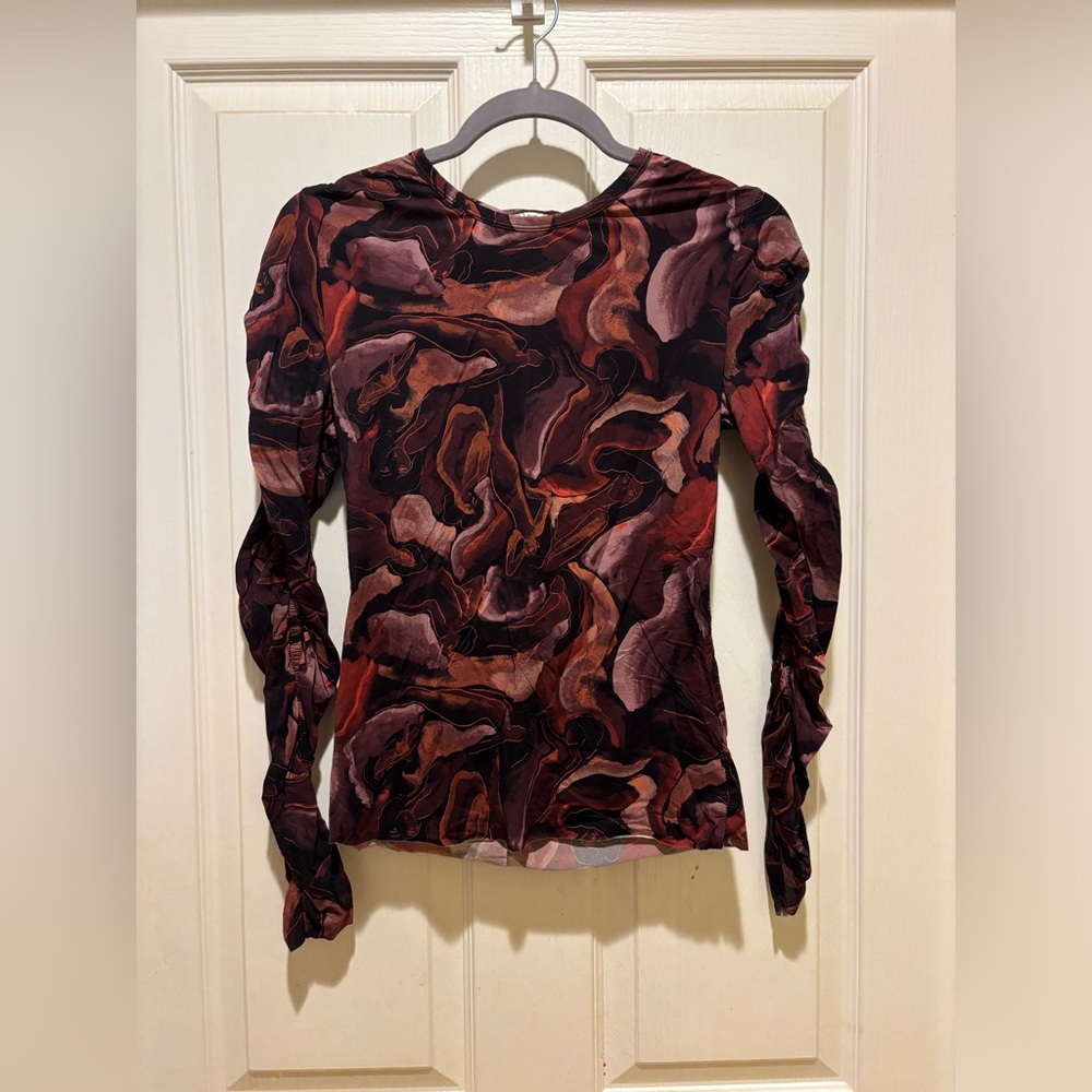 Abstract Long Sleeve Top